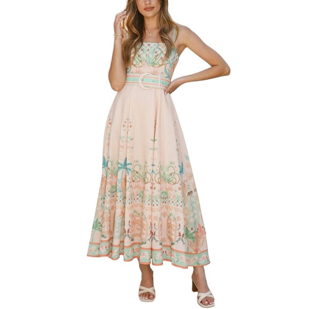 Esea Womens  Linen-Blend Maxi Dress